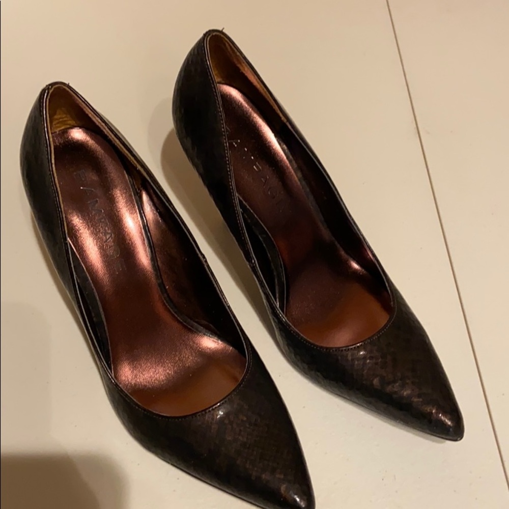 Women’s Rampage Nicki Brown Snake Heels. Size 8.5